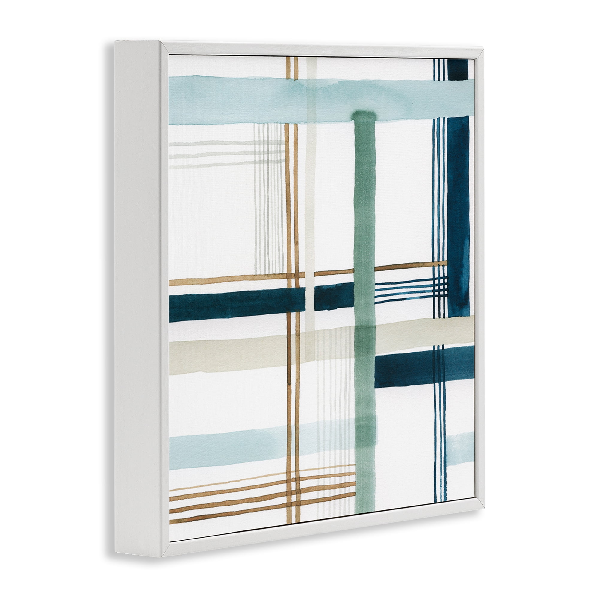 Stupell Industries Soft Woven Pattern Abstract Painting White Framed Art Print Wall Art, 17 x 17