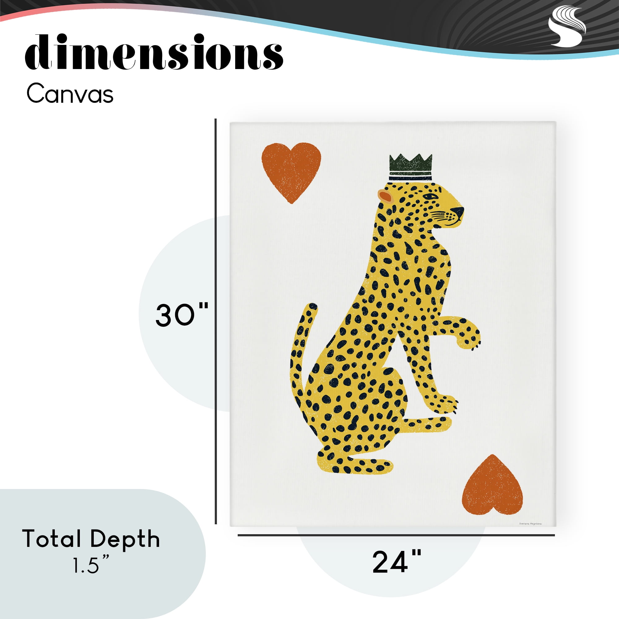 Leopard & Hearts Card Canvas Wall Art, design by Svetlana Aleynikova