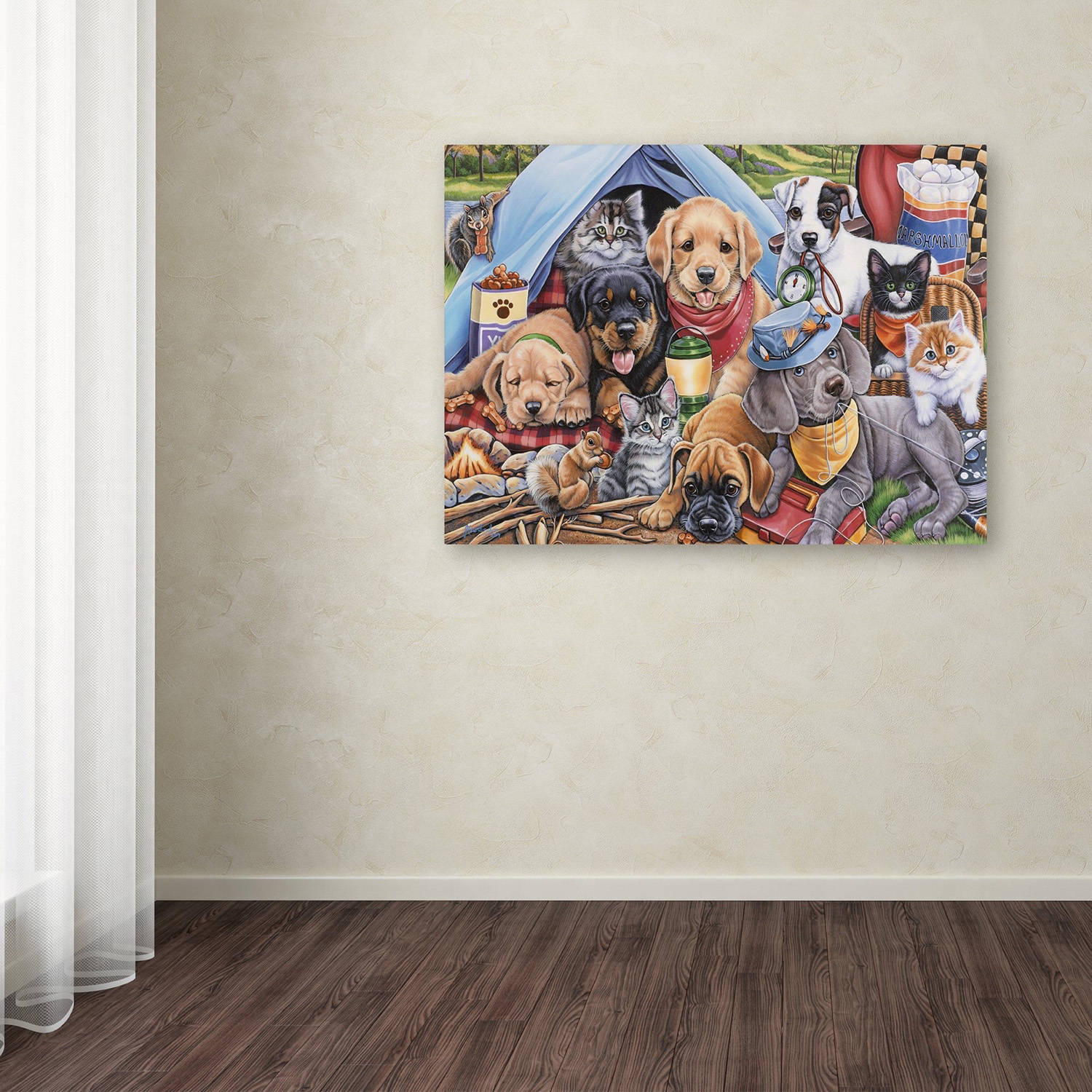 Trademark Fine Art 'Camping Buddies' Canvas Art by Jenny Newland
