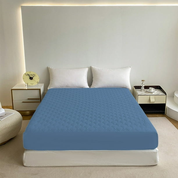 pstuiky Sábana impermeable funda de cama fija antideslizante protección de colchón todo incluido funda de cama de fibra suave adecuada para dormir desnudo