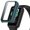 Green, variant on GARENAS Watch Glass Screen Protector Watch Case Suitable for Band 7 Full Coverage Protective PC Material Tempered Glass All Inclusive Preservation(Dark Blue)