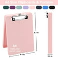 thumbnail image 2 of HearthHarmony Small Clipboard with Storage, A5 Clipboards with Pen Holder, Half Letter Clip Boards 6x9 Mini Plastic Clipboard with Low Profile Clip for Classroom, School, Office Supplies (Light Pink), 2 of 16