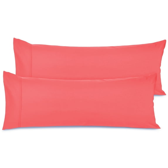 Nestl Body Pillow Case, Microfiber Body Pillow Covers, Body Pillowcase Size (20"x54"), Set of 2, Coral Pink