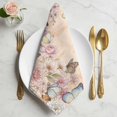 thumbnail image 2 of Vintage Spring Floral Cloth Napkins, Elegant Flowers Butterflies Farmhouse Washable and Reusable Dinner Napkins Set of 6, Table Napkin for Kitchen Party Birthday Wedding Hotel Housewarming 20"x20", 2 of 9