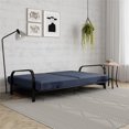 thumbnail image 3 of RealRooms Cadre de Futon en Métal Noir Karli avec Matelas Bleu de 6 Pouces et Housse Noire Supplémentaire, 3 of 7