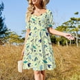 thumbnail image 3 of Ocean in Yellow Sleeveless Dress summer clothes elegant women's sets dress, 3 of 7