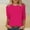 Hot Pink, variant on Alllist Womens Spring Tops Pink Crew Neck Solid 3/4 Sleeve T-Shirts Women's Blouse