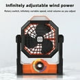 thumbnail image 4 of Camping Fan with LED Lantern,8inch Rechargeable Outdoor Tent Fan, 270°Head Rotation,Stepless Speed & Quiet Battery Operated USB Fan, 4 of 8