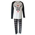 thumbnail image 4 of Family Matching Christmas Pajamas Sets Long Sleeve Elk Print Tops + Plaid Pants or Long Sleeve Patchwork Jumpsuit, 4 of 8