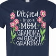 thumbnail image 4 of Inktastic Blessed to Be a Mom, Grandma, and Great Grandma Pink Flowers T-Shirt, 4 of 5