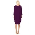 thumbnail image 3 of Moa Collection Women's Casual Loose Fit Long Sleeves Dolman Style Solid Midi Dress, 3 of 4