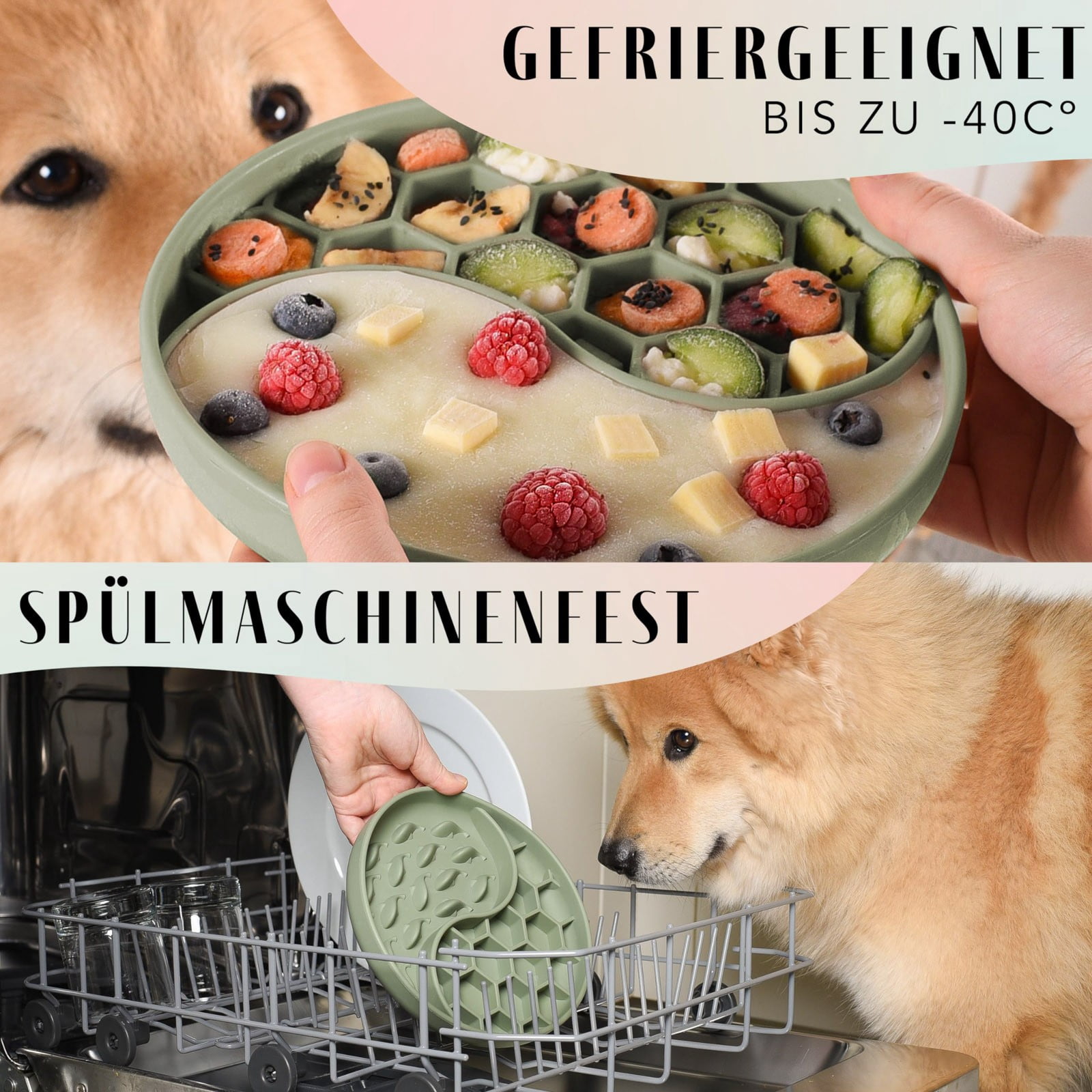 Schling Napf Für Hunde Katzen I Slow Feeder I Leckmatte Hund Mit Großem Saugnapf I Schleckmatte Katze Für Nassfutter Trockenfutter High-quality