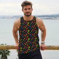 thumbnail image 6 of Pofeuu Berries Print Men's Workout Tank Tops Sleeveless Muscle Gym Shirt Quick Dry-Small, 6 of 7