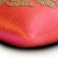 thumbnail image 5 of The HomeCentric Throw Pillow Covers, Decorative Pink & Gold Pack of 2, 14x14 inch (35x35 cm) Throw Pillow Covers, Silk Damask, Beaded & Embroidered Throw Pillows For Sofa, Abstract - Damask Silk Pink, 5 of 5