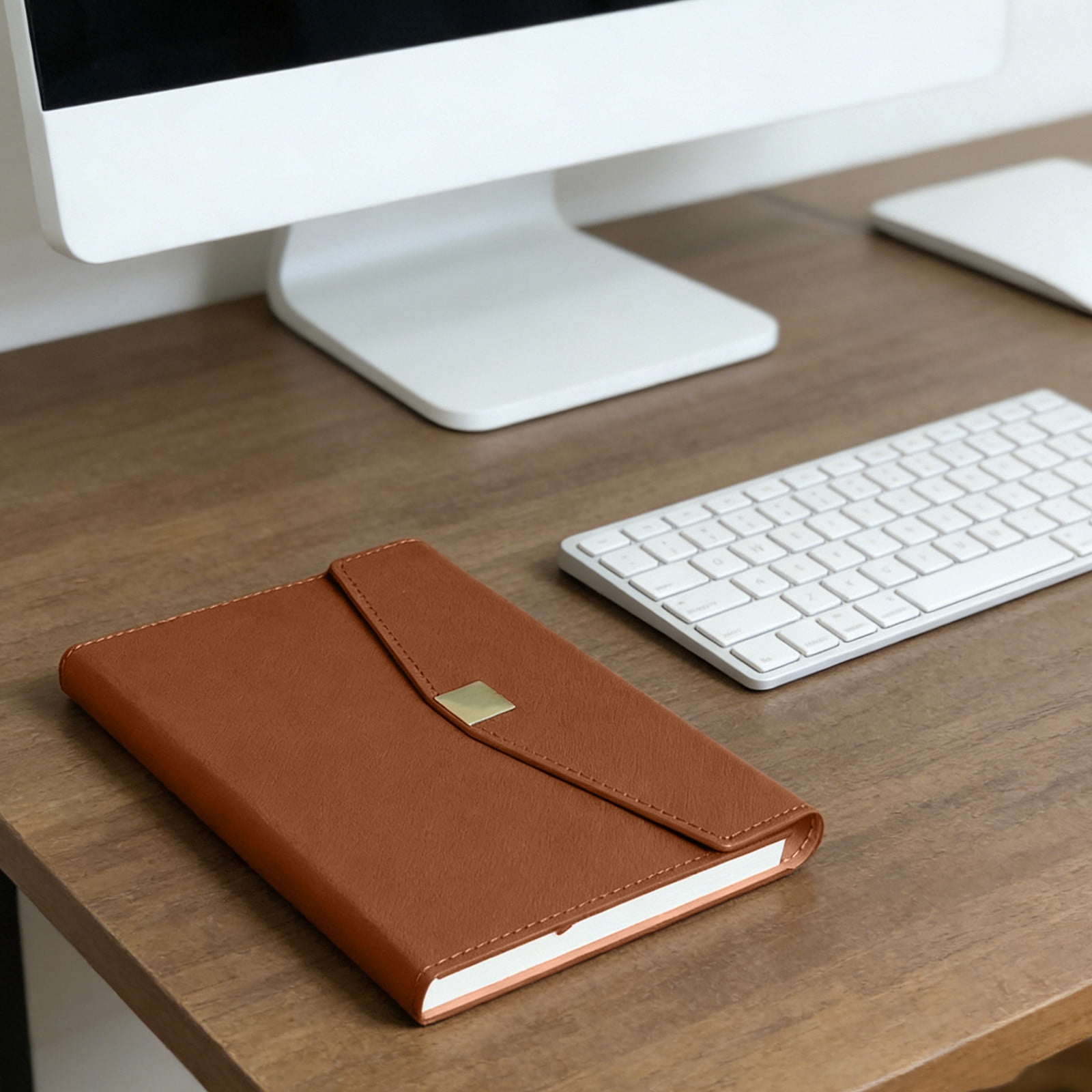 COM1950s Faux Leather A5 Notebook, Metal Ring Binder Notebook With Thick Paper, Refillable Journal For Business And School Use