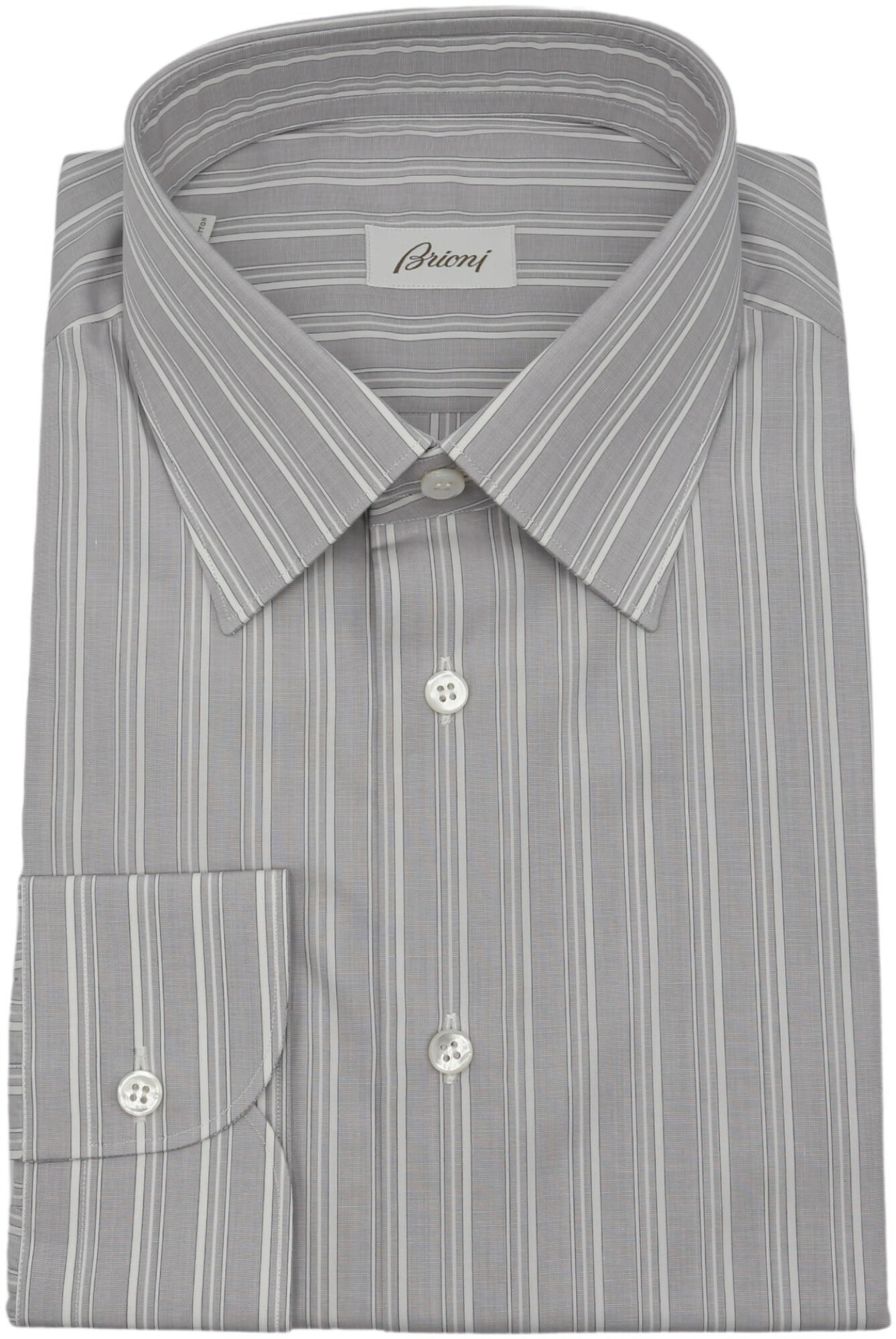Brioni Men's Grey / White Striped Dress Shirt - 43-17 (Xl) - Walmart.com