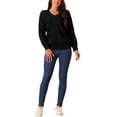 thumbnail image 2 of INSPIRE CHIC Women's V Neck Long Sleeve Sweater Casual Loose Chunky Warm Pullover Sweater Top, 2 of 4