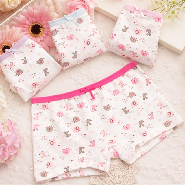 4 unids/lote de ropa interior para niños de 2 a 12 años, bragas de algodón de alta calidad para niñas, calzoncillos bóxer para niños con patrón de gato bonito, pantalones suaves para niñas Tan Jianjun unisex