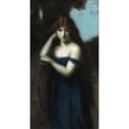 thumbnail image 2 of Jean-Jacques Henner 9x14 Black Ornate Wood Framed Double Matted Museum Art Print Titled: Standing Woman (C. 1903), 2 of 5