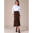 thumbnail image 2 of DARING DIVA Women's Sweater Pleated A Line Knit Midi Skirt X-Large Brown, 2 of 6