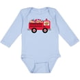 thumbnail image 3 of Inktastic Valentine Fire Truck Heart Bear Boys or Girls Long Sleeve Baby Bodysuit, 3 of 5