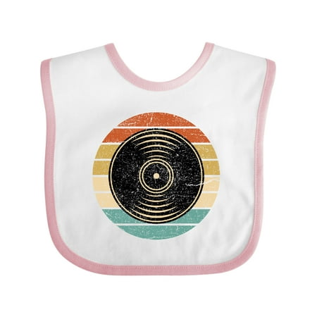 

Inktastic Retro Vinyl Record Music Vintage Sunset Gift Baby Boy or Baby Girl Bib