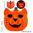 thumbnail image 3 of Halloween Decorations Pumpkin Light, Resin Hollow Out Pumpkin Cat Head Lantern - Halloween Table Decor Ornaments Gifts, 3 of 5