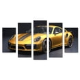 thumbnail image 1 of Cuadro Decorativo Porsche Turbo Dorado Juego De 5 Piezas 150x80cm Ideal Para Sala Oficina Estudio Decoración Moderna, 1 of 5