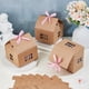 thumbnail image 4 of 24 cajas de regalo marrones con forma de casita, de cartón kraft de 12,7 x 12,7 x 13,5 cm, ideales para dulces, regalos, bodas, baby showers y fiestas de cumpleaños., 4 of 5
