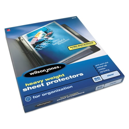 Wilson Jones Heavyweight Top-Loading Sheet Protectors, Letter, 50/Box