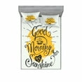 thumbnail image 2 of Ambesonne Saying Fitted Sheet & Pillow Sham Set, Birds and a Cup of Coffee, Twin, Mustard Coconut, 2 of 3