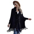 thumbnail image 2 of Suéter informal abrigo de longitud media a prueba de frío suave mujer invierno cuello de felpa capa larga, 2 of 5