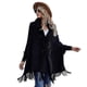 thumbnail image 2 of Suéter informal abrigo de longitud media a prueba de frío suave mujer invierno cuello de felpa capa larga, 2 of 5