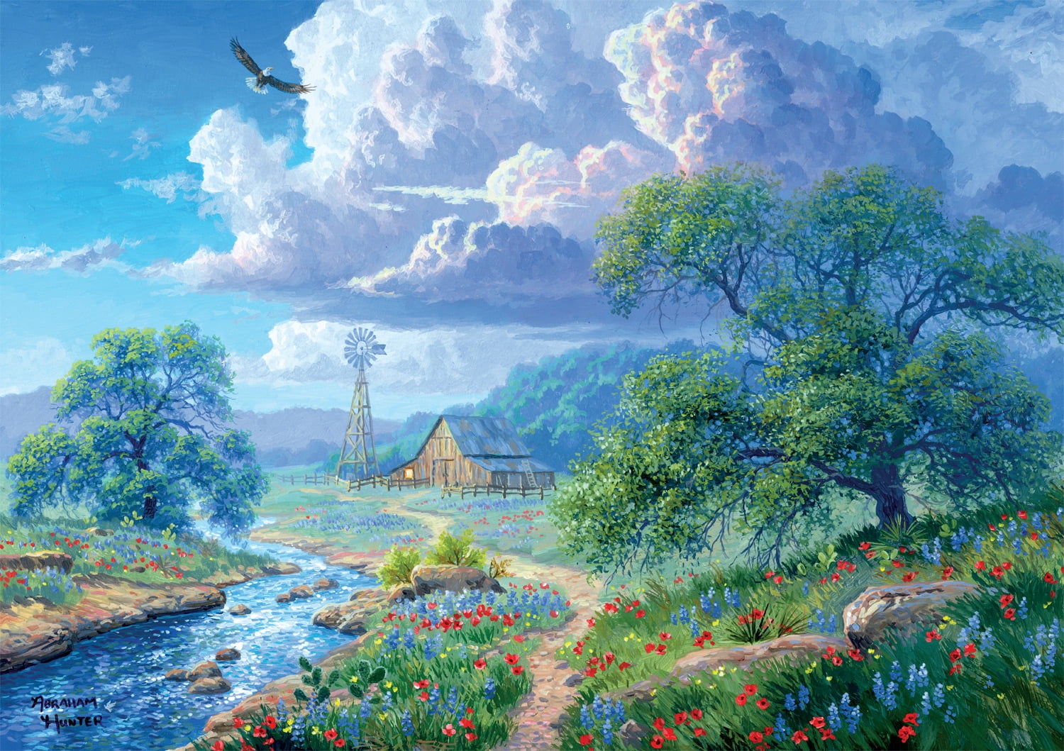 Buffalo Games Hill Country Summer 500-Piece Interlocking Jigsaw Puzzle for Adults Ages 14-99 Years