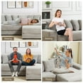 thumbnail image 4 of 111" Oversized Two-Piece Corduroy Couch Sectional, Large L-Shaped Cloud Couches for Living Room, Memory Foam Sofa with Chaise Daybed & 8 Pillows, Grey, 4 of 7