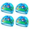 thumbnail image 2 of LJNYFDC Unisex Swimming Hats Kids Swimming Hats 4Pcs Quick Dry High Elastic Non Slip Seamless Fit Cartoon Pattern Protective Nylon Stretchy Cute Swim Caps, 2 of 7