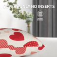 thumbnail image 4 of Valentines Day Pillow Covers 16x16 Set of 2, Red Pot Love Heart Valentines Day Decorations Throw Pillow Covers Outdoor Valentine Holiday Farmhouse Cushion Case Linen Square for Home Couch Sofa, 4 of 7