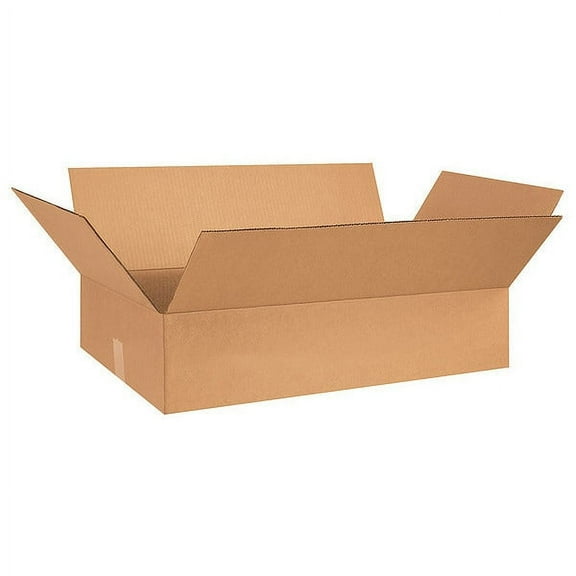 ZoroSelect Flat Corrugated Boxes, 28" x 18" x 6", Kraft, 20/Bundle