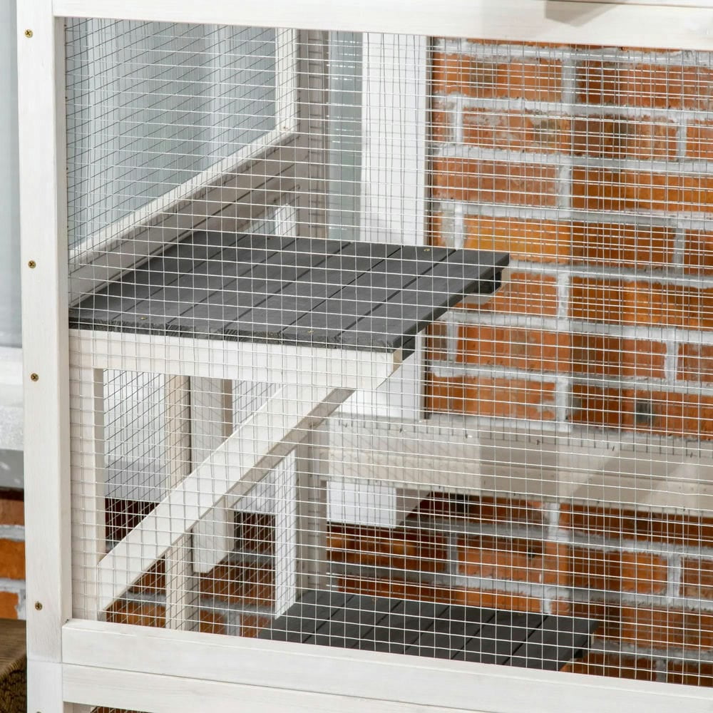 Topcobe 74" Wooden Catio Outdoor Cat House Weatherproof & Wheeled, Outside Cat Enclosure with High Weight Capacity, Kitten Cage Condo, Outside Pet Shelter, Small Animal Habitat, Dark Gray