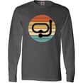 thumbnail image 3 of Inktastic Scuba Diver Retro Sunset Diving Gift Long Sleeve T-Shirt, 3 of 5