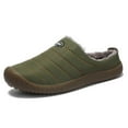thumbnail image 4 of Calceus Mens Womens Comfortable Faux Fur Lined Slippers Anti-Skid Rubber Sole Indoor Outdoor Slippers Green 12, 4 of 6