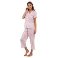 thumbnail image 2 of Lace Trim Women's Short Sleeve Capri Pajama Set, 2 of 5