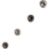 Adult Women's Body Jewelry, Nose Studs Stainless Steel L-Shapes with Bezels in Clear and Black Crystals 4-pack.