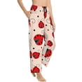 thumbnail image 3 of Kdxio Women's Comfy Stretch Red LadybugPrint Drawstring Pajama Pants-Small, 3 of 9