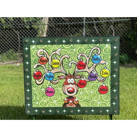 Personalized Reindeer Names Lighted Christmas Outdoor Decoration