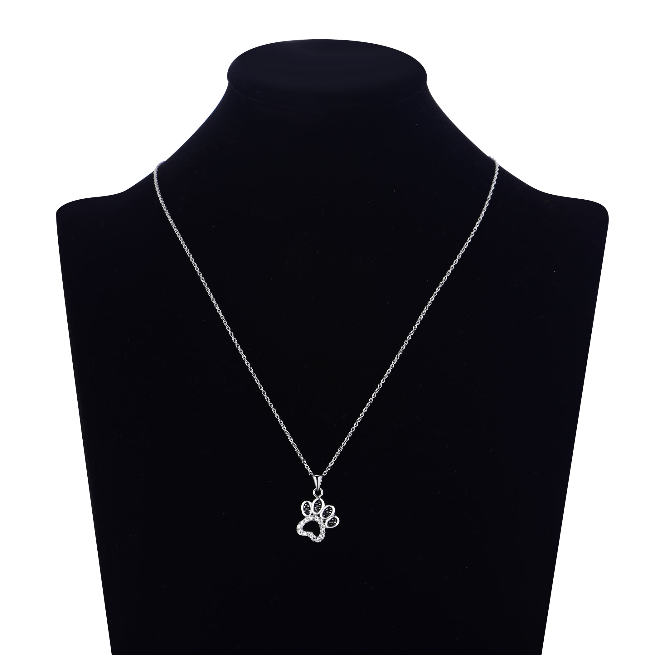 Brilliance Fine Jewelry Women's Simulated Diamond Dog Paw Pendant in Sterling Silver