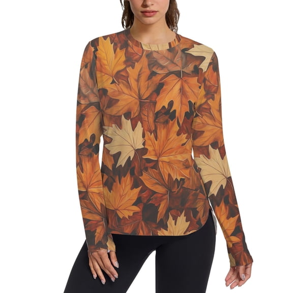 FORMRS Womens Long Sleeve Shirts UPF 50 Sun Protection Quick Dry Fishing Hiking Tops, Size S-2XL, Fall Pattern