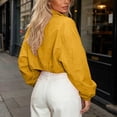 thumbnail image 5 of Kilaqueen Cropped Windbreaker Jacket for Women, Stand Collar Full Zip Long Sleeve Lightweight Coat with Drawstring Hem for Running, Travel and Streetwear, 5 of 8