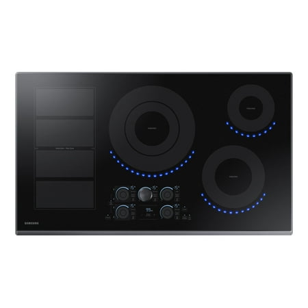 Samsung - 36" Induction Cooktop with WiFi and Virtual Flame™ - Black Stainless Steel