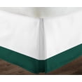 thumbnail image 3 of 1 Piece Split Corner Two Tone Tailored Bed Skirt By D.N.G. BEDDINGS, Queen Size 18 Inch Deep Pocket, 800 TC, 100% Egyptian Cotton, Solid White/Teal Green Color., 3 of 3